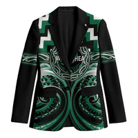 Aotearoa Whakatohea Personalised Blazer Maori Iwi Poutama Puhoro Tattoo LT14 Unisex Green - Polynesian Pride