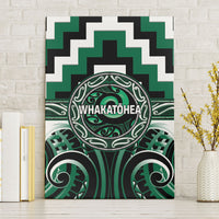 Aotearoa Whakatohea Canvas Wall Art Maori Iwi Poutama Puhoro Tattoo LT14 Without Frame Green - Polynesian Pride