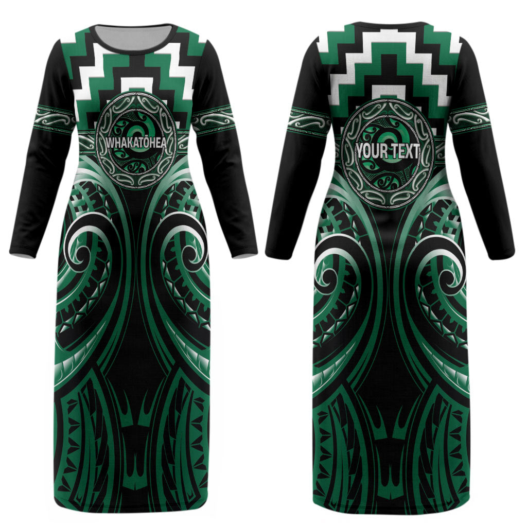 Aotearoa Whakatohea Personalised Couples Matching Long Sleeve Bodycon Dress and Long Sleeve Button Shirt Maori Iwi Poutama Puhoro Tattoo LT14 - Polynesian Pride