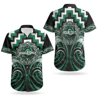 Aotearoa Whakatohea Personalised Couples Matching Off Shoulder Short Dress and Hawaiian Shirt Maori Iwi Poutama Puhoro Tattoo LT14 - Polynesian Pride