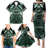 Aotearoa Whakatohea Personalised Family Matching Puletasi and Hawaiian Shirt Maori Iwi Poutama Puhoro Tattoo LT14 - Polynesian Pride