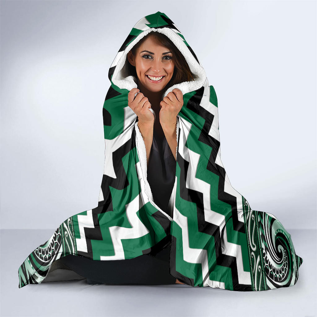 Aotearoa Whakatohea Hooded Blanket Maori Iwi Poutama Puhoro Tattoo LT14 - Polynesian Pride