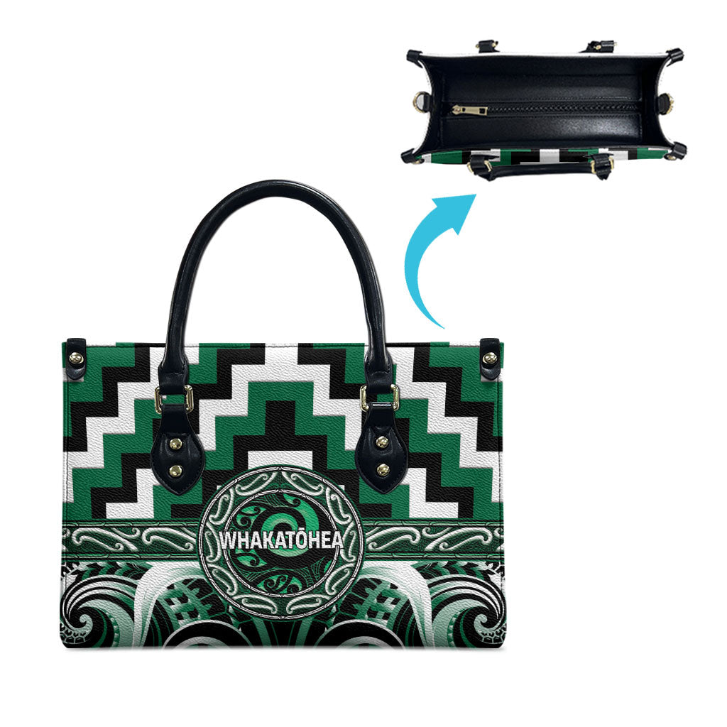 Aotearoa Whakatohea Leather Bag Maori Iwi Poutama Puhoro Tattoo LT14 - Polynesian Pride