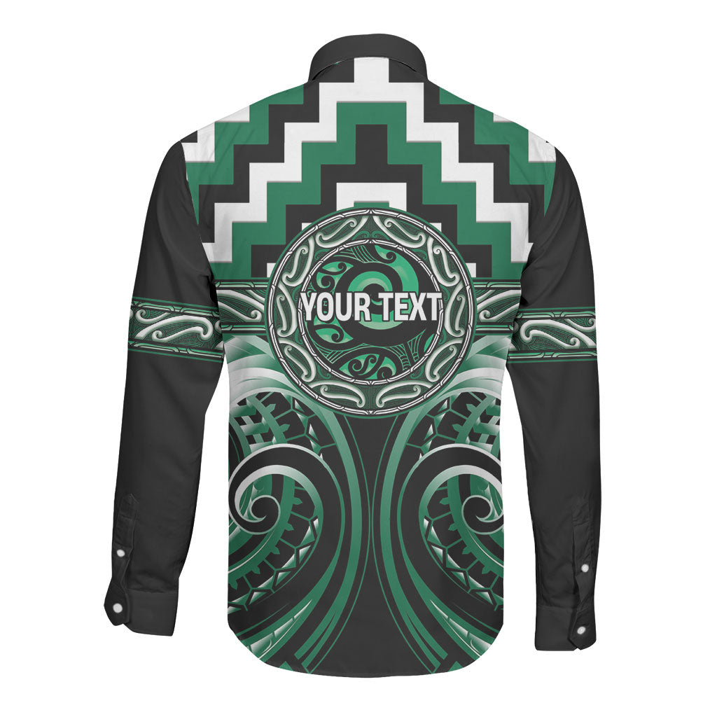 Aotearoa Whakatohea Personalised Long Sleeve Button Shirt Maori Iwi Poutama Puhoro Tattoo LT14 - Polynesian Pride