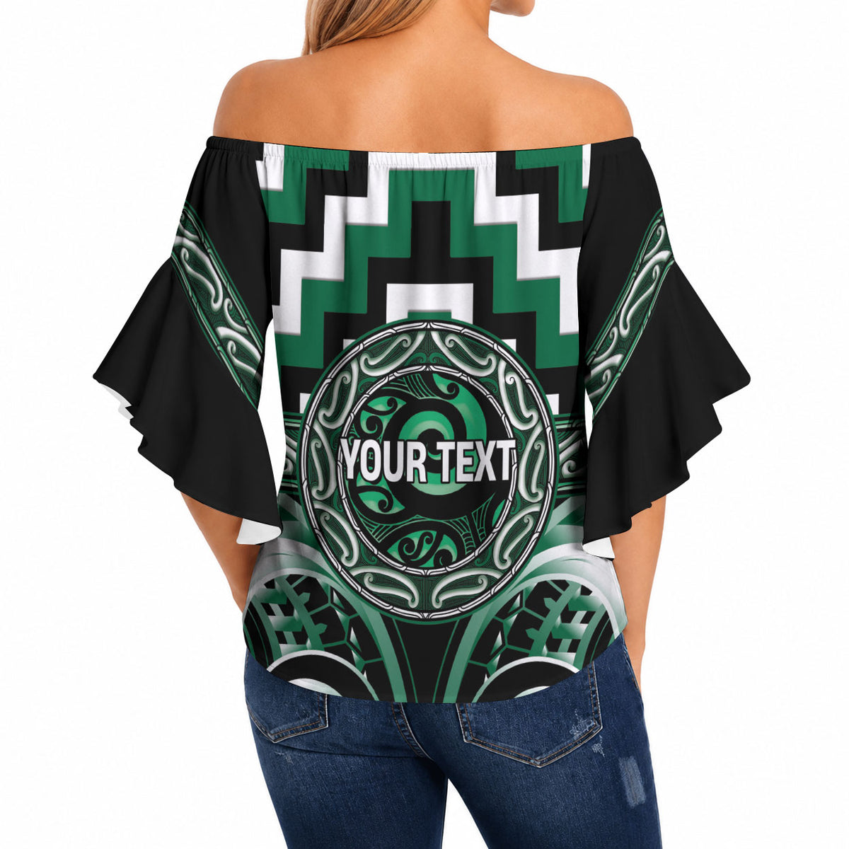 Aotearoa Whakatohea Personalised Off Shoulder Wrap Waist Top Maori Iwi Poutama Puhoro Tattoo LT14 - Polynesian Pride