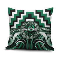 Aotearoa Whakatohea Pillow Cover Maori Iwi Poutama Puhoro Tattoo LT14 Green - Polynesian Pride