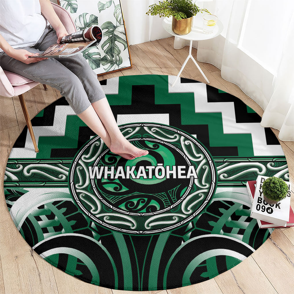 Aotearoa Whakatohea Round Carpet Maori Iwi Poutama Puhoro Tattoo LT14 - Polynesian Pride