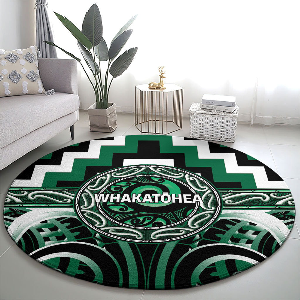 Aotearoa Whakatohea Round Carpet Maori Iwi Poutama Puhoro Tattoo LT14 - Polynesian Pride
