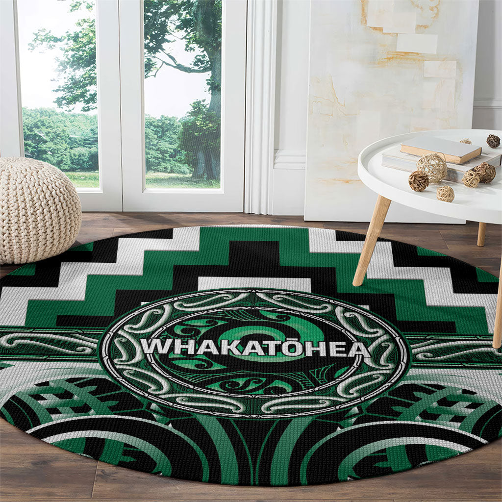 Aotearoa Whakatohea Round Carpet Maori Iwi Poutama Puhoro Tattoo LT14 - Polynesian Pride