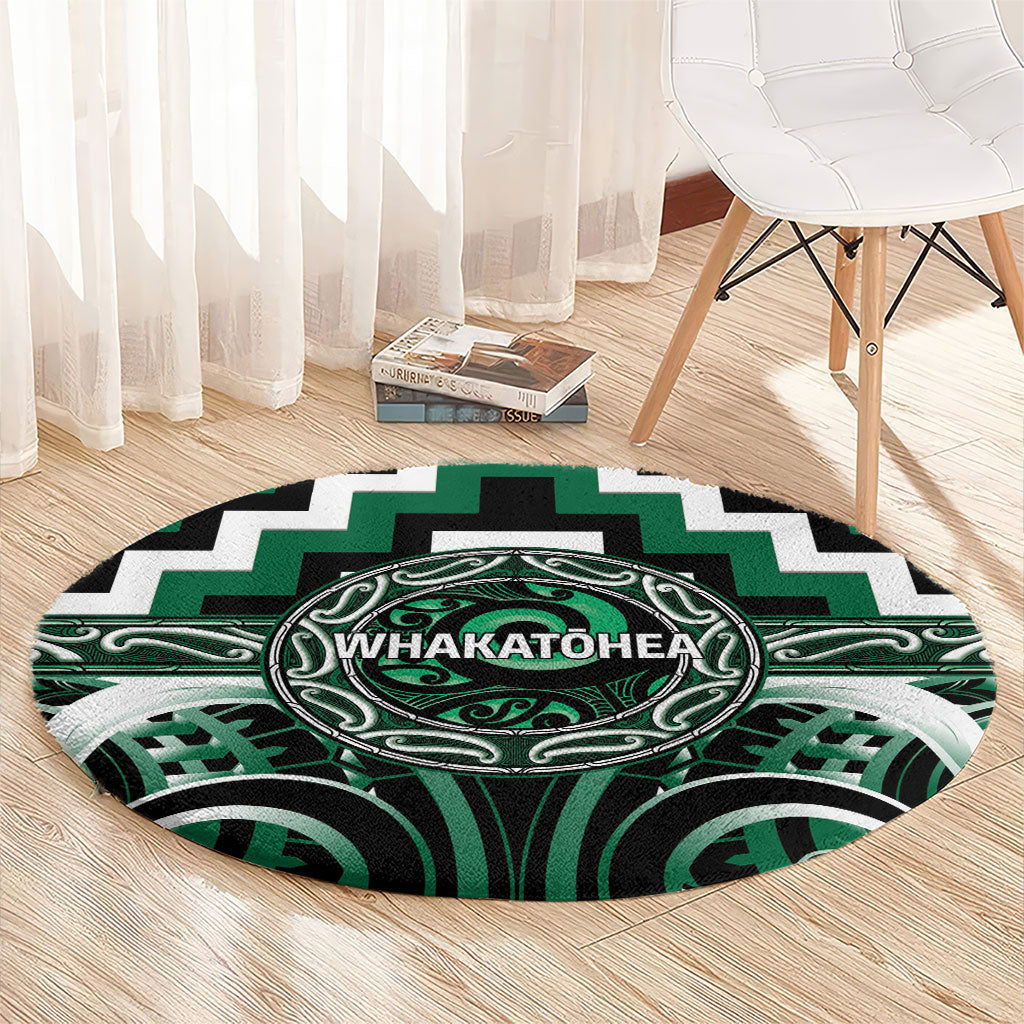 Aotearoa Whakatohea Round Carpet Maori Iwi Poutama Puhoro Tattoo LT14 - Polynesian Pride