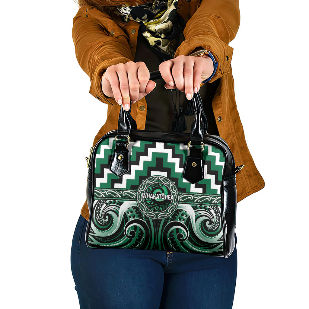 Aotearoa Whakatohea Shoulder Handbag Maori Iwi Poutama Puhoro Tattoo LT14 One Size Green - Polynesian Pride