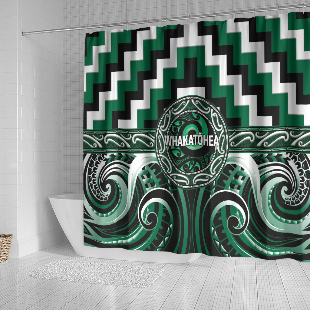 Aotearoa Whakatohea Shower Curtain Maori Iwi Poutama Puhoro Tattoo LT14 - Polynesian Pride