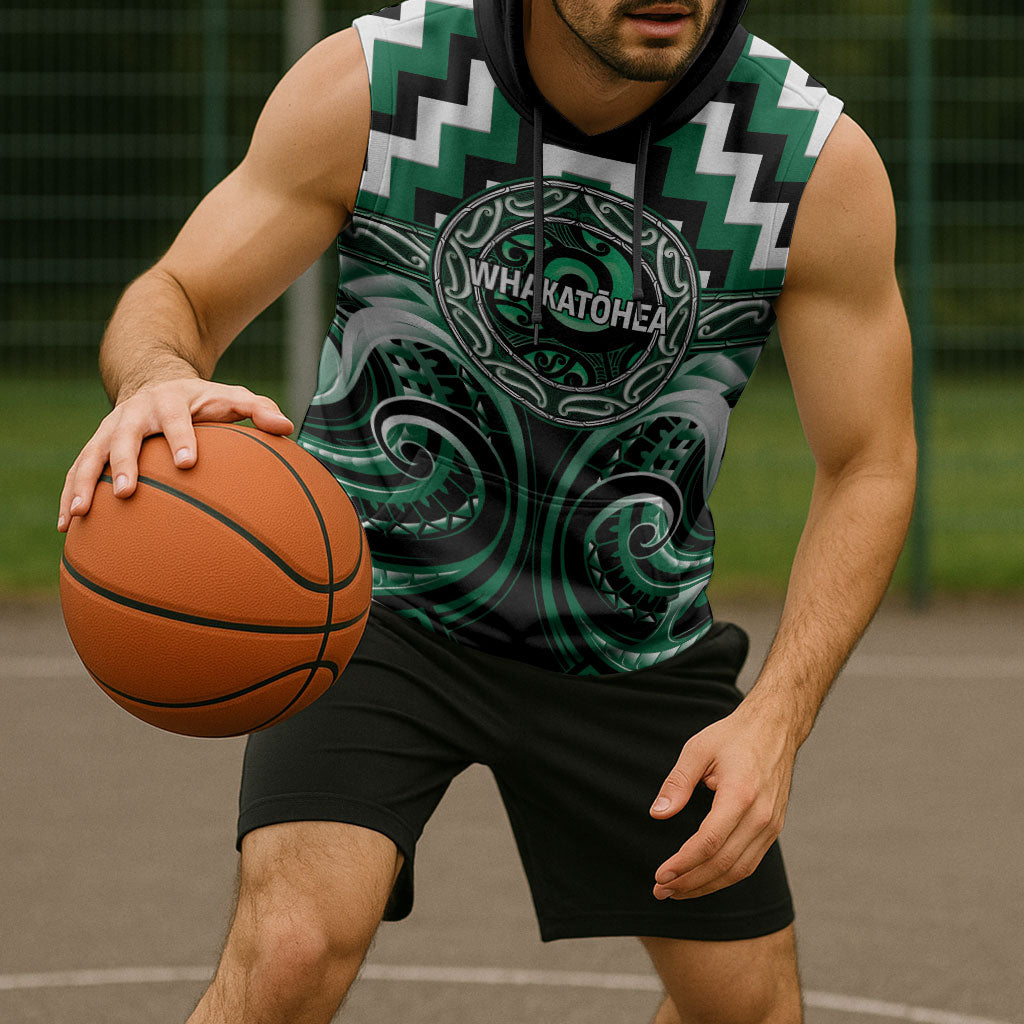 Aotearoa Whakatohea Personalised Sleeveless Hoodie Maori Iwi Poutama Puhoro Tattoo LT14 - Polynesian Pride