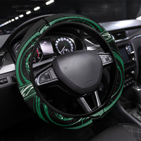 Aotearoa Whakatohea Steering Wheel Cover Maori Iwi Poutama Puhoro Tattoo LT14 Universal Fit Green - Polynesian Pride