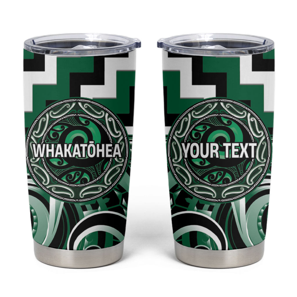 Aotearoa Whakatohea Personalised Tumbler Cup Maori Iwi Poutama Puhoro Tattoo LT14 Green - Polynesian Pride