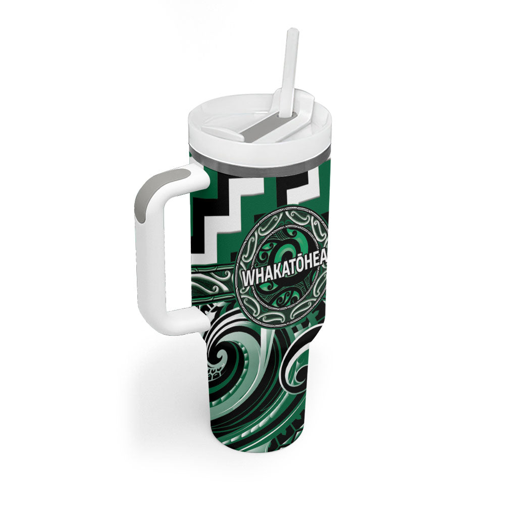 Aotearoa Whakatohea Personalised Tumbler With Handle Maori Iwi Poutama Puhoro Tattoo LT14 - Polynesian Pride