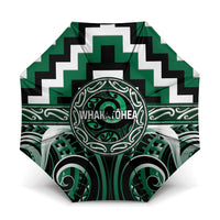 Aotearoa Whakatohea Umbrella Maori Iwi Poutama Puhoro Tattoo LT14 One Size Folded 11.42 inch Opened Diameter 37.4 inch Green - Polynesian Pride
