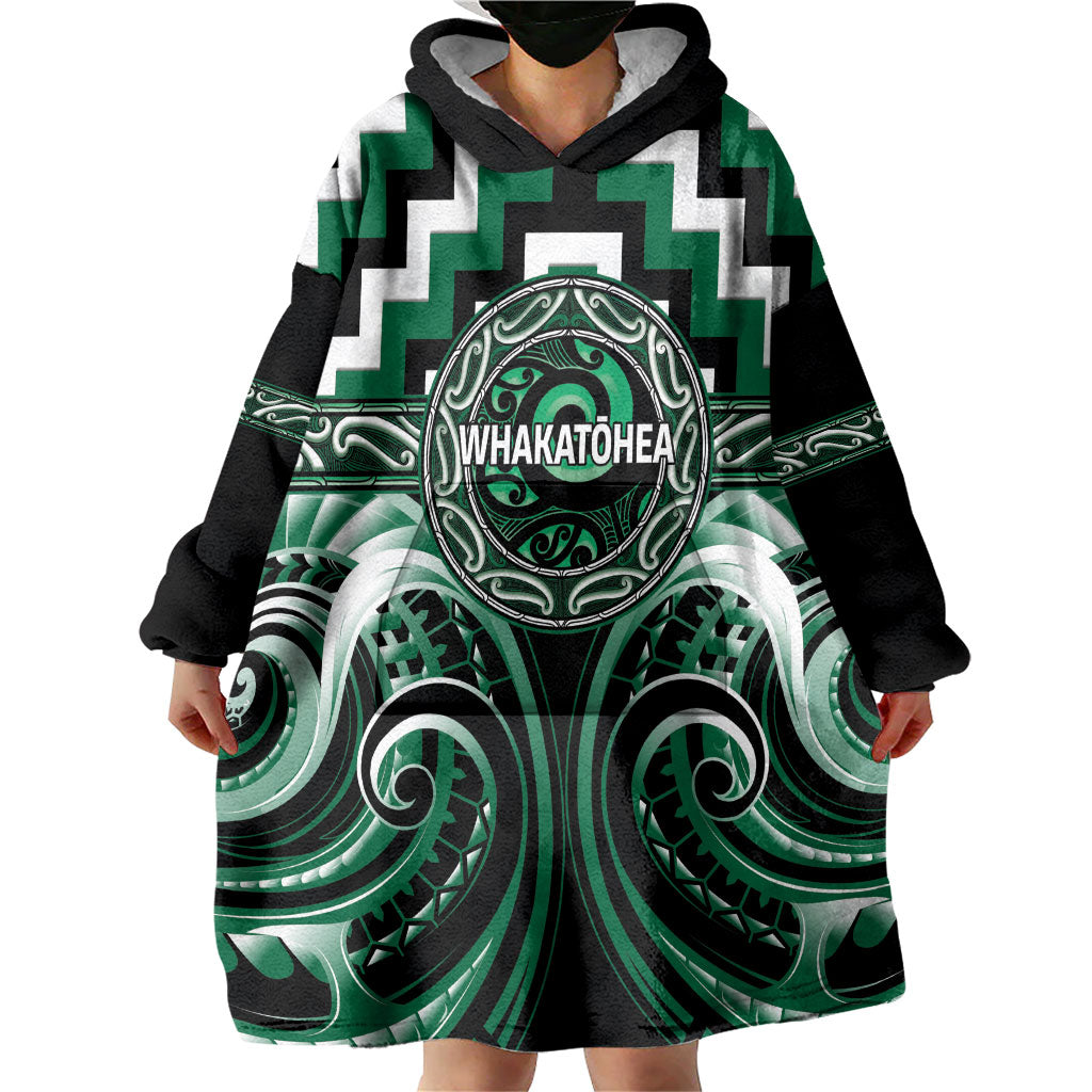 Aotearoa Whakatohea Personalised Wearable Blanket Hoodie Maori Iwi Poutama Puhoro Tattoo LT14 - Polynesian Pride