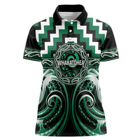 Aotearoa Whakatohea Personalised Women Polo Shirt Maori Iwi Poutama Puhoro Tattoo LT14 Female Green - Polynesian Pride