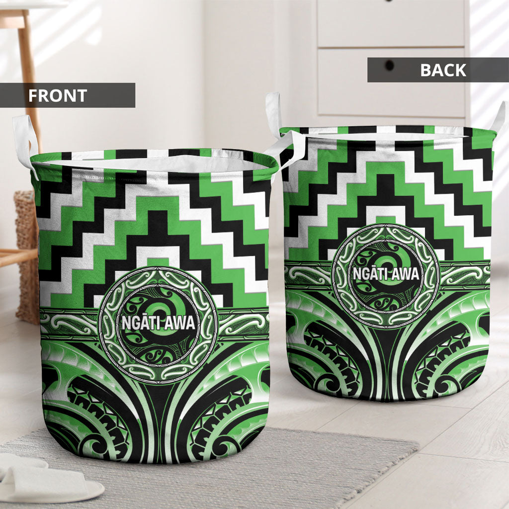 Aotearoa Ngati Awa Laundry Basket Maori Iwi Poutama Puhoro Tattoo LT14 - Polynesian Pride