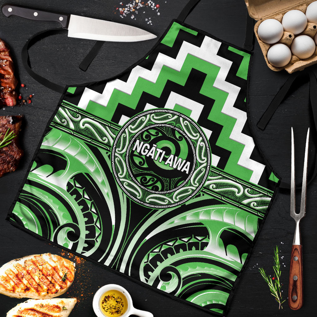 Aotearoa Ngati Awa Apron Maori Iwi Poutama Puhoro Tattoo LT14 Green - Polynesian Pride
