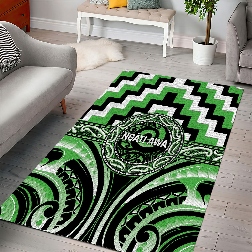 Aotearoa Ngati Awa Area Rug Maori Iwi Poutama Puhoro Tattoo LT14 - Polynesian Pride