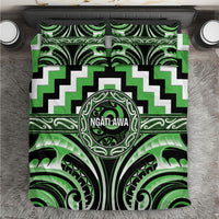 Aotearoa Ngati Awa Bedding Set Maori Iwi Poutama Puhoro Tattoo LT14 Green - Polynesian Pride