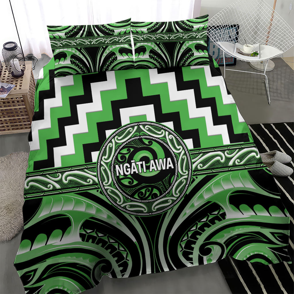 Aotearoa Ngati Awa Bedding Set Maori Iwi Poutama Puhoro Tattoo LT14 - Polynesian Pride