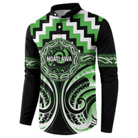 Aotearoa Ngati Awa Personalised Button Sweatshirt Maori Iwi Poutama Puhoro Tattoo LT14 - Polynesian Pride