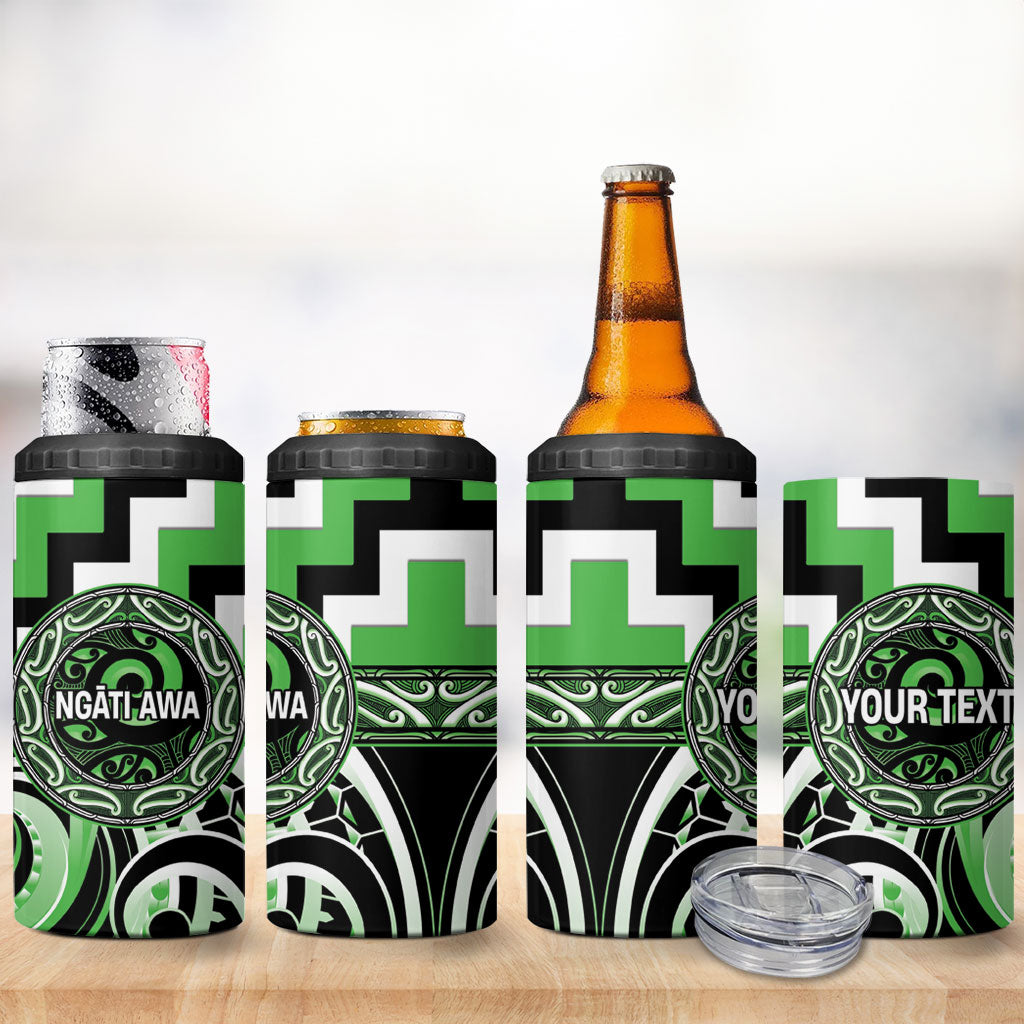 Aotearoa Ngati Awa Personalised 4 in 1 Can Cooler Tumbler Maori Iwi Poutama Puhoro Tattoo LT14 - Polynesian Pride