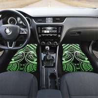 Aotearoa Ngati Awa Personalised Car Mats Maori Iwi Poutama Puhoro Tattoo LT14 Set 2pcs - Front Green - Polynesian Pride
