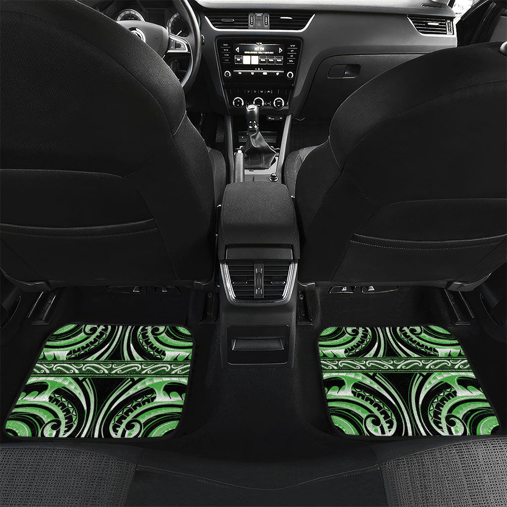 Aotearoa Ngati Awa Personalised Car Mats Maori Iwi Poutama Puhoro Tattoo LT14 Set 2pcs - Back Green - Polynesian Pride