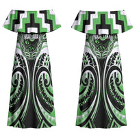 Aotearoa Ngati Awa Personalised Couples Matching Off Shoulder Maxi Dress and Hawaiian Shirt Maori Iwi Poutama Puhoro Tattoo LT14 - Polynesian Pride