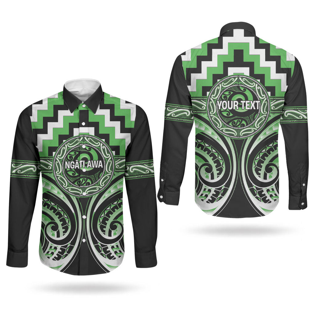 Aotearoa Ngati Awa Personalised Couples Matching Summer Maxi Dress and Long Sleeve Button Shirt Maori Iwi Poutama Puhoro Tattoo LT14 - Polynesian Pride