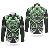 Aotearoa Ngati Awa Personalised Couples Matching Summer Maxi Dress and Long Sleeve Button Shirt Maori Iwi Poutama Puhoro Tattoo LT14 - Polynesian Pride