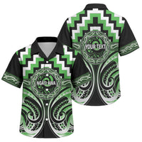 Aotearoa Ngati Awa Personalised Family Matching Mermaid Dress and Hawaiian Shirt Maori Iwi Poutama Puhoro Tattoo LT14 Son's Shirt Green - Polynesian Pride