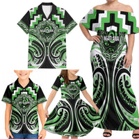 Aotearoa Ngati Awa Personalised Family Matching Off Shoulder Maxi Dress and Hawaiian Shirt Maori Iwi Poutama Puhoro Tattoo LT14 - Polynesian Pride