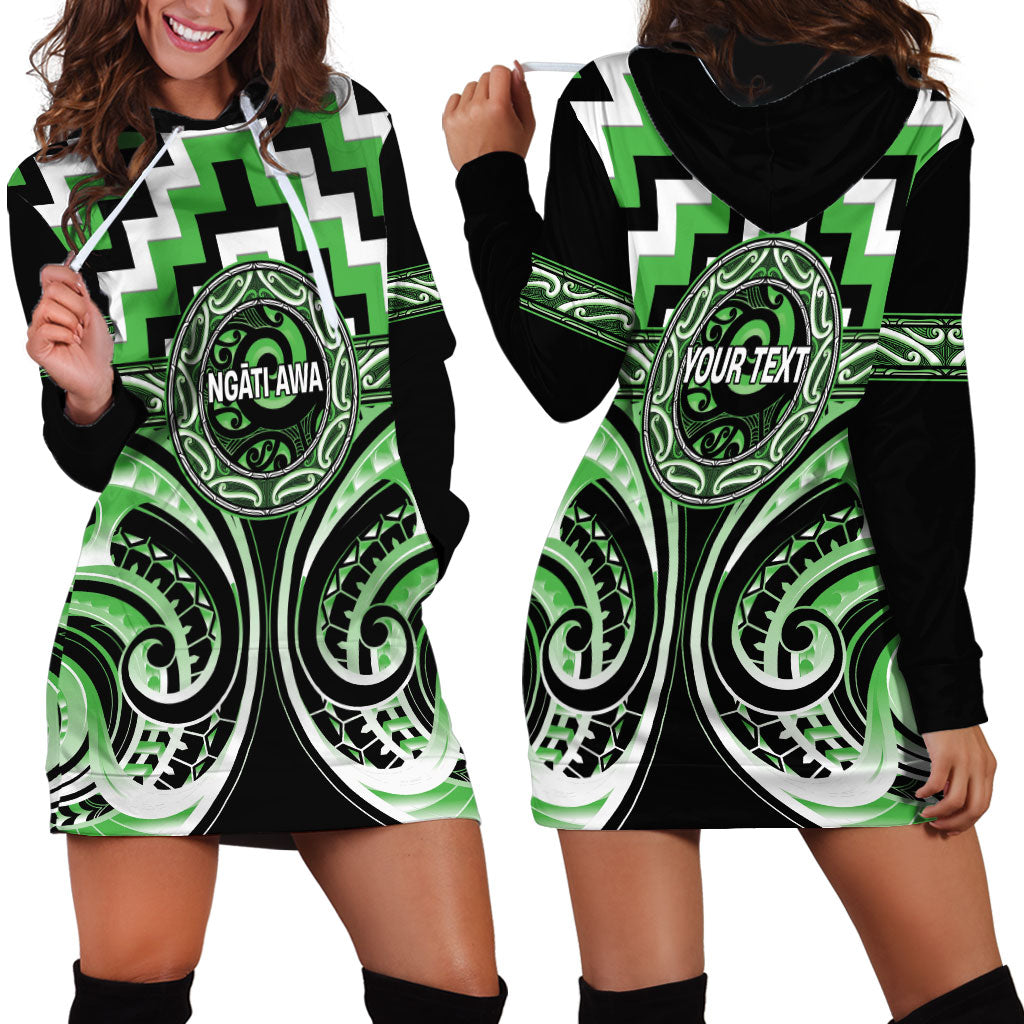 Aotearoa Ngati Awa Personalised Hoodie Dress Maori Iwi Poutama Puhoro Tattoo LT14 - Polynesian Pride