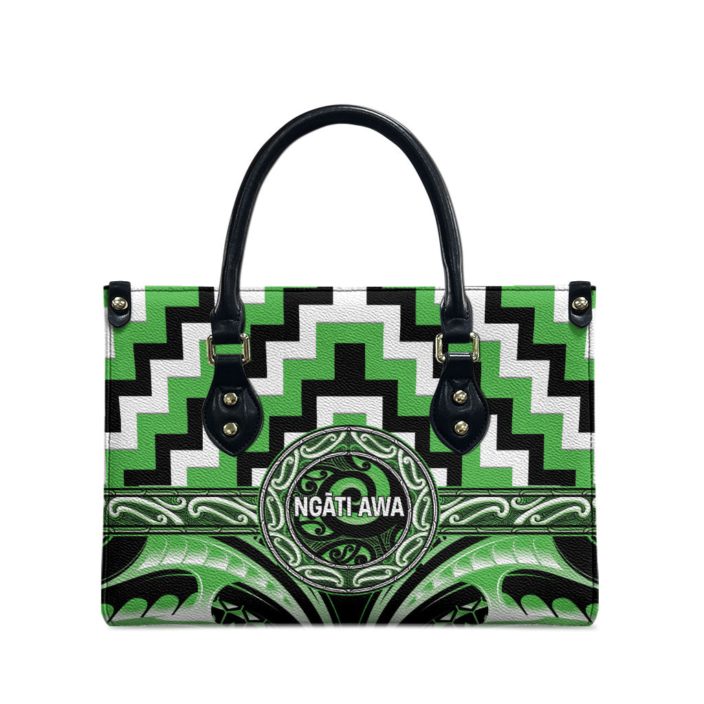 Aotearoa Ngati Awa Leather Bag Maori Iwi Poutama Puhoro Tattoo LT14 - Polynesian Pride