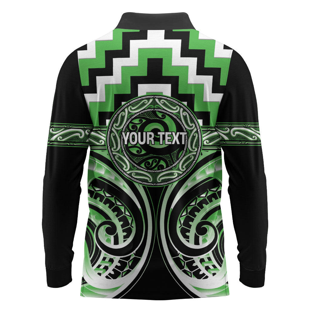 Aotearoa Ngati Awa Personalised Long Sleeve Polo Shirt Maori Iwi Poutama Puhoro Tattoo LT14 - Polynesian Pride
