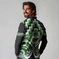 Aotearoa Ngati Awa Personalised Long Sleeve Polo Shirt Maori Iwi Poutama Puhoro Tattoo LT14 - Polynesian Pride
