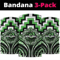 Aotearoa Ngati Awa Neck Gaiter Maori Iwi Poutama Puhoro Tattoo LT14 package One Size: 25*50cm Green - Polynesian Pride