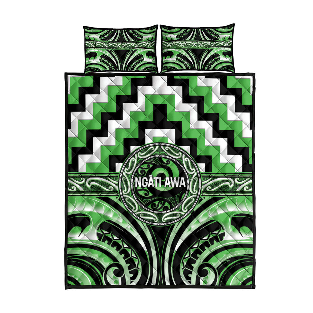 Aotearoa Ngati Awa Quilt Bed Set Maori Iwi Poutama Puhoro Tattoo LT14 - Polynesian Pride
