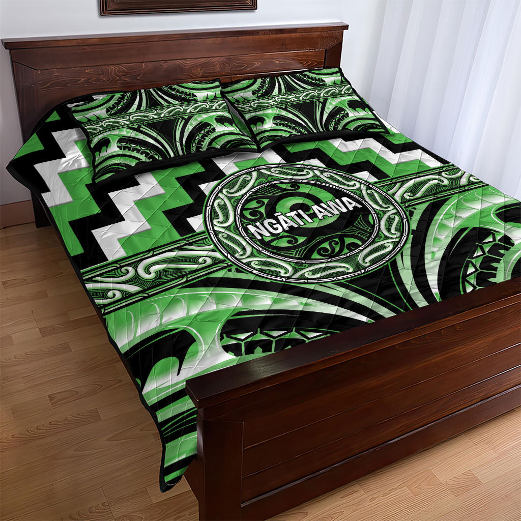 Aotearoa Ngati Awa Quilt Bed Set Maori Iwi Poutama Puhoro Tattoo LT14 - Polynesian Pride