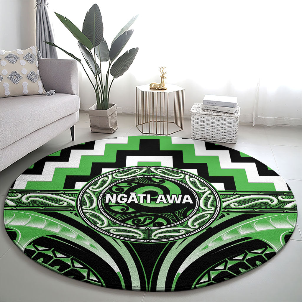 Aotearoa Ngati Awa Round Carpet Maori Iwi Poutama Puhoro Tattoo LT14 - Polynesian Pride