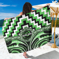 Aotearoa Ngati Awa Sarong Maori Iwi Poutama Puhoro Tattoo LT14 One Size 44 x 66 inches Green - Polynesian Pride