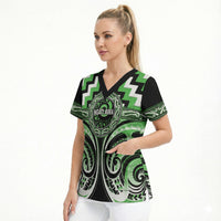 Aotearoa Ngati Awa Personalised Scrub Top Maori Iwi Poutama Puhoro Tattoo LT14 - Polynesian Pride
