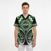 Aotearoa Ngati Awa Personalised Scrub Top Maori Iwi Poutama Puhoro Tattoo LT14 - Polynesian Pride