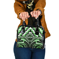 Aotearoa Ngati Awa Shoulder Handbag Maori Iwi Poutama Puhoro Tattoo LT14 One Size Green - Polynesian Pride
