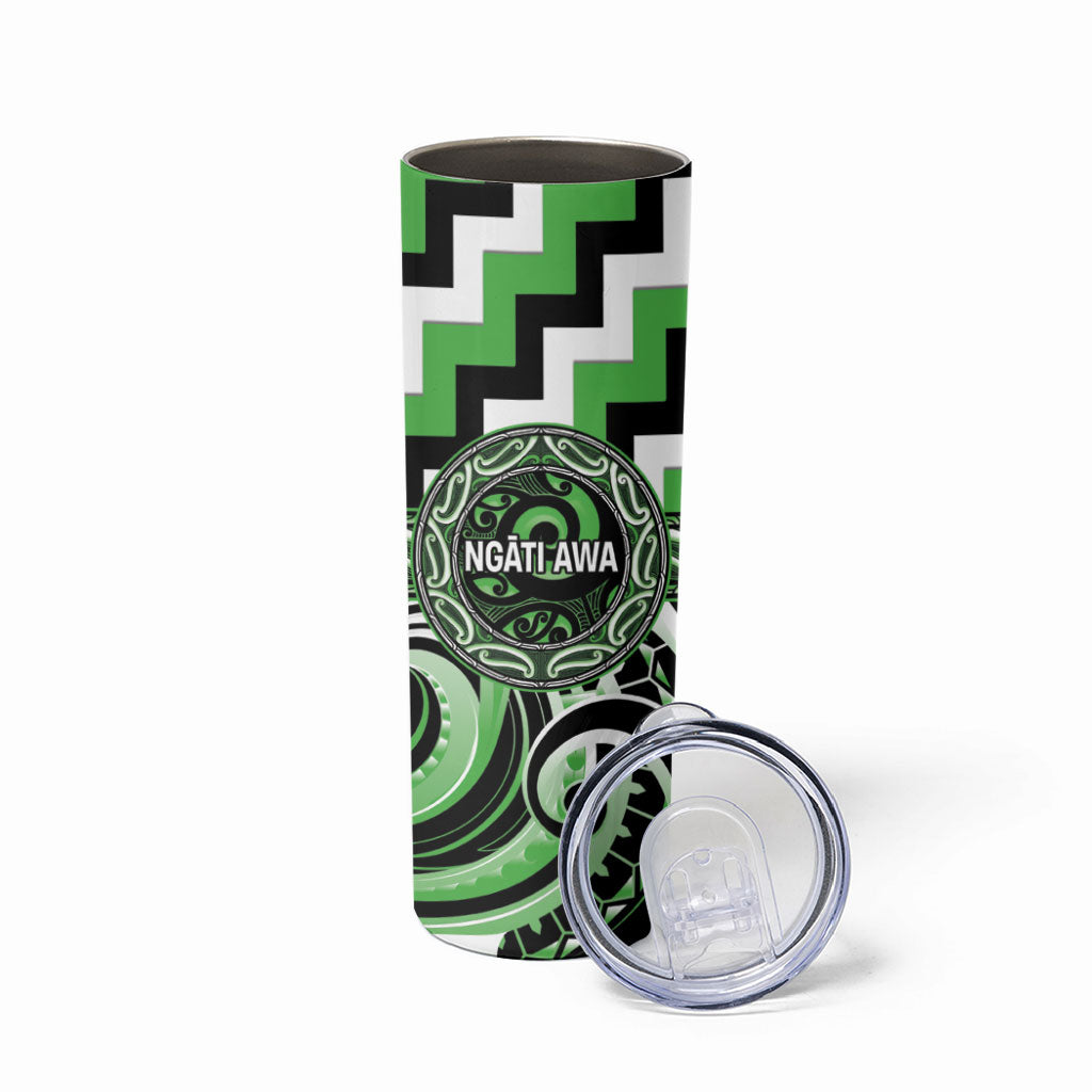 Aotearoa Ngati Awa Personalised Skinny Tumbler Maori Iwi Poutama Puhoro Tattoo LT14 - Polynesian Pride